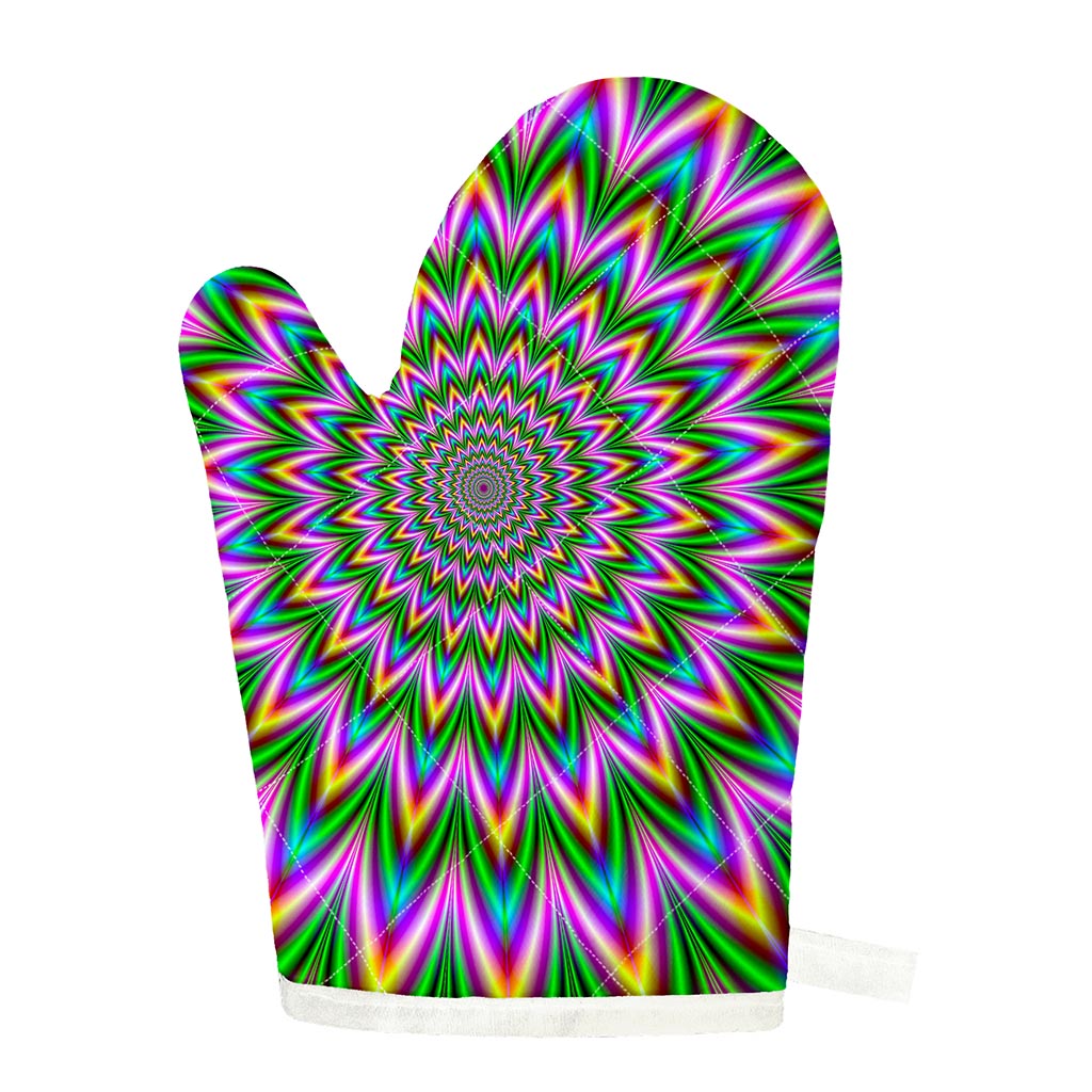 Psychedelic Radiant Optical Illusion Single Oven Mitt