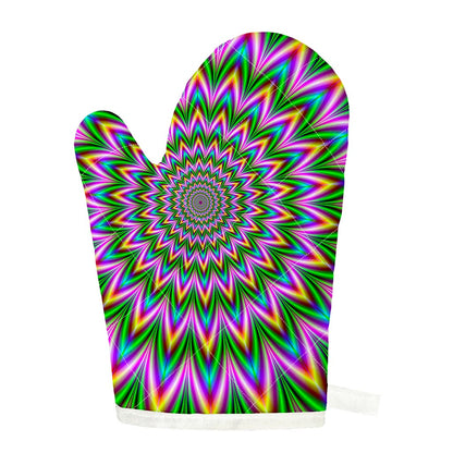 Psychedelic Radiant Optical Illusion Single Oven Mitt