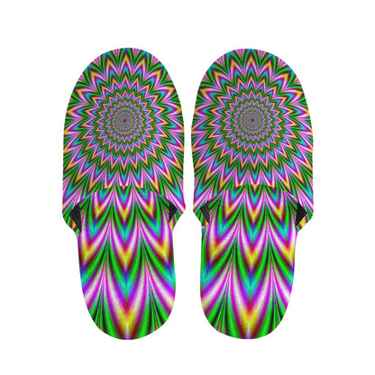 Psychedelic Radiant Optical Illusion Slippers
