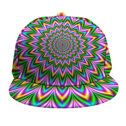 Psychedelic Radiant Optical Illusion Snapback Cap