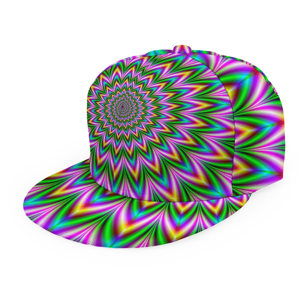 Psychedelic Radiant Optical Illusion Snapback Cap