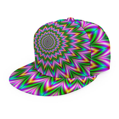 Psychedelic Radiant Optical Illusion Snapback Cap