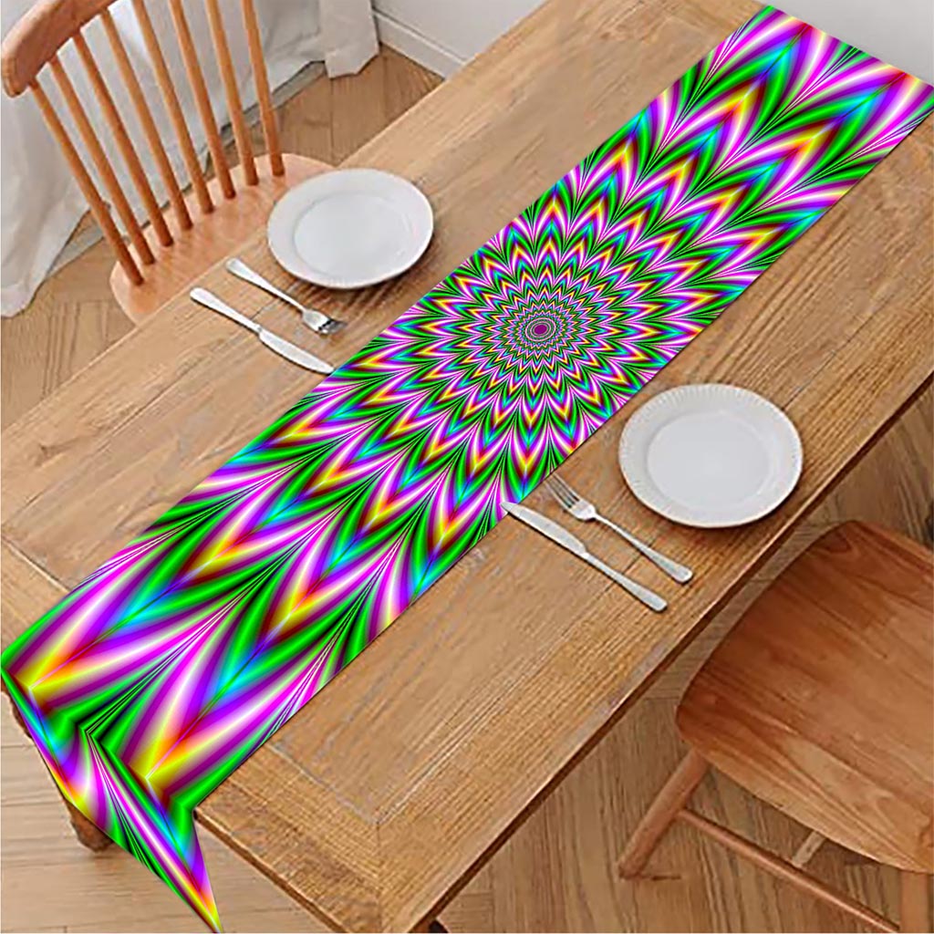 Psychedelic Radiant Optical Illusion Table Runner