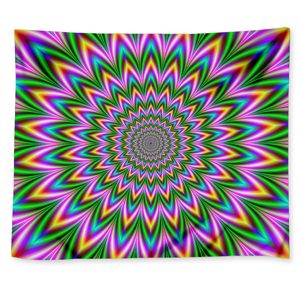 Psychedelic Radiant Optical Illusion Tapestry