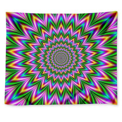 Psychedelic Radiant Optical Illusion Tapestry