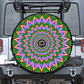 Psychedelic Radiant Optical Illusion Tire Cover With Camera Hole