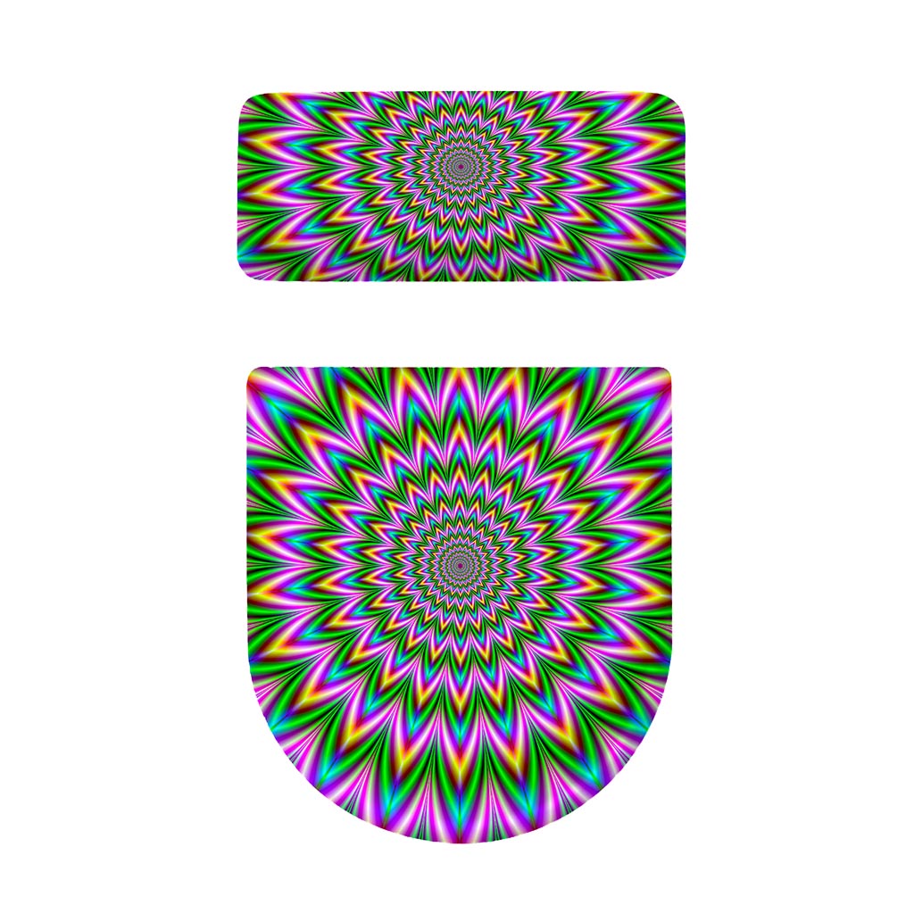 Psychedelic Radiant Optical Illusion Toilet Lid And Tank Cover Set