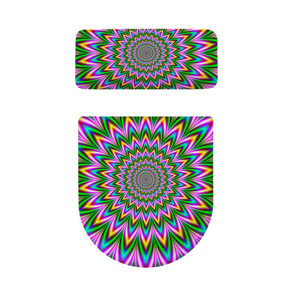 Psychedelic Radiant Optical Illusion Toilet Lid And Tank Cover Set