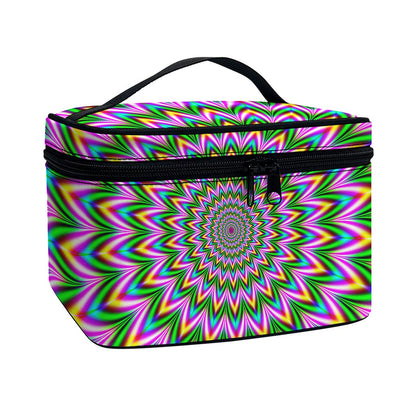 Psychedelic Radiant Optical Illusion Travel Makeup Bag