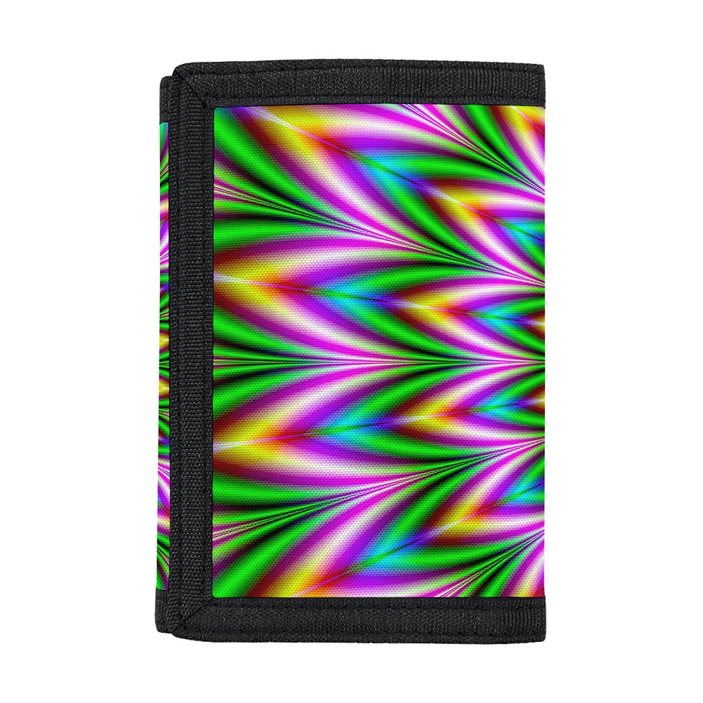 Psychedelic Radiant Optical Illusion Trifold Wallet