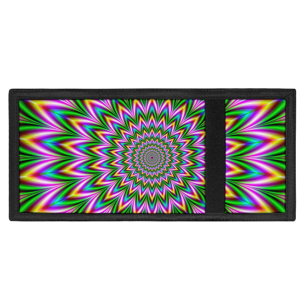 Psychedelic Radiant Optical Illusion Trifold Wallet