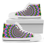 Psychedelic Radiant Optical Illusion White High Top Sneakers