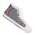 Psychedelic Radiant Optical Illusion White High Top Sneakers