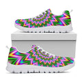 Psychedelic Radiant Optical Illusion White Running Shoes