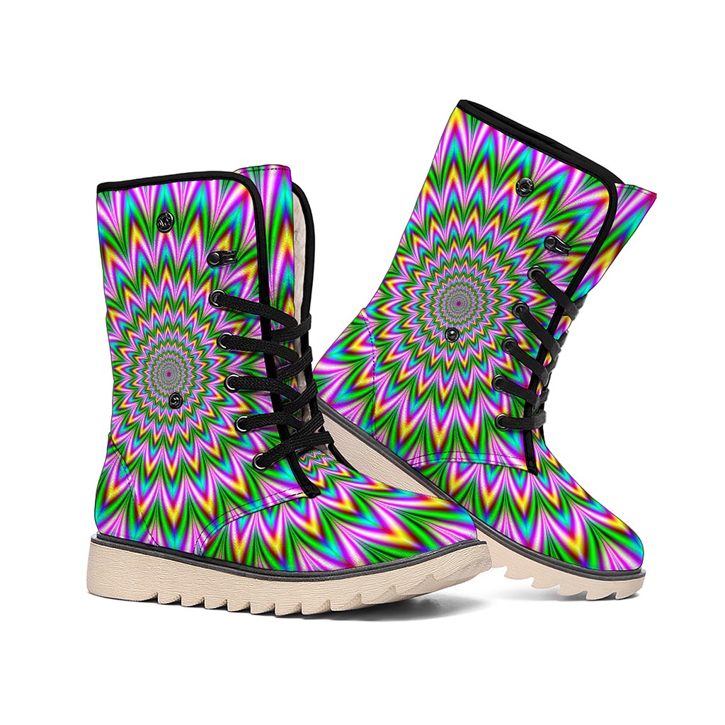 Psychedelic Radiant Optical Illusion Winter Boots