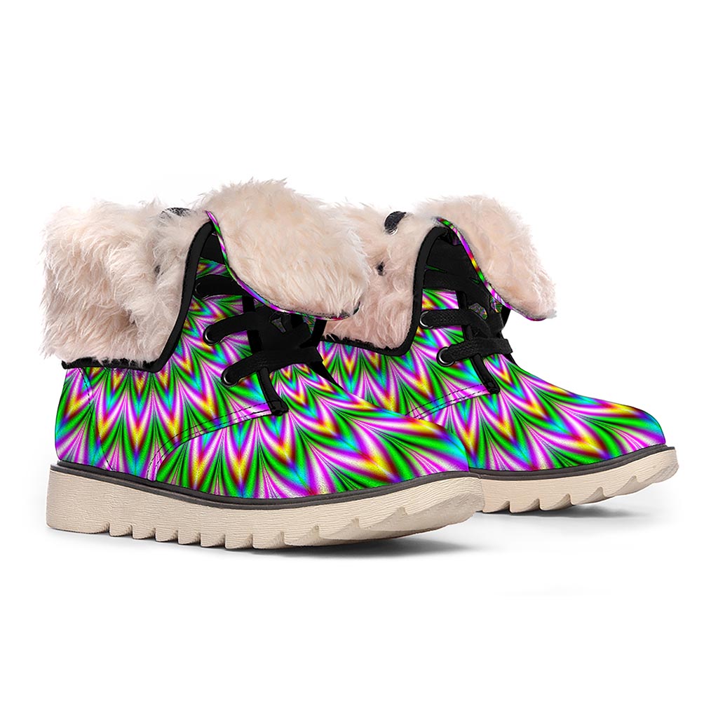 Psychedelic Radiant Optical Illusion Winter Boots