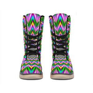 Psychedelic Radiant Optical Illusion Winter Boots