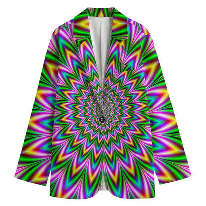 Psychedelic Radiant Optical Illusion Women's Blazer