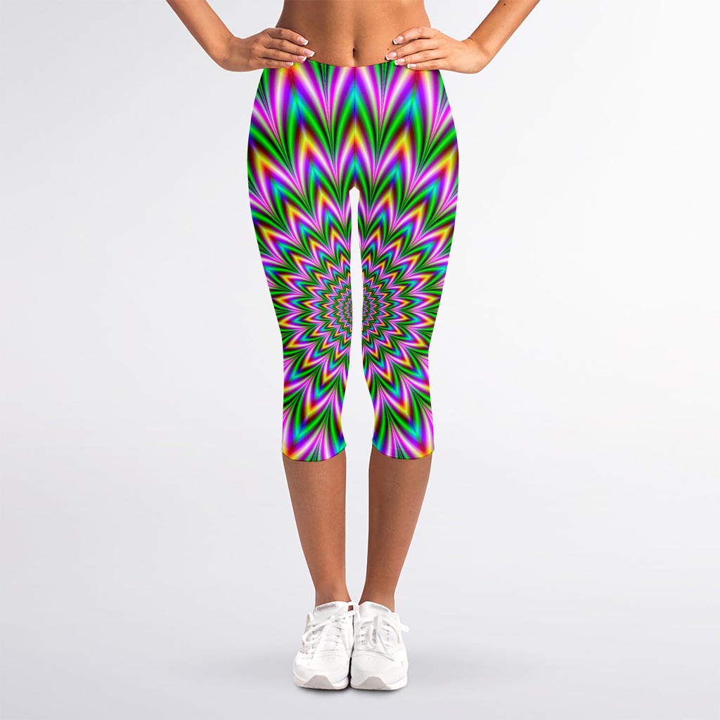 Psychedelic Radiant Optical Illusion Women's Capri Leggings