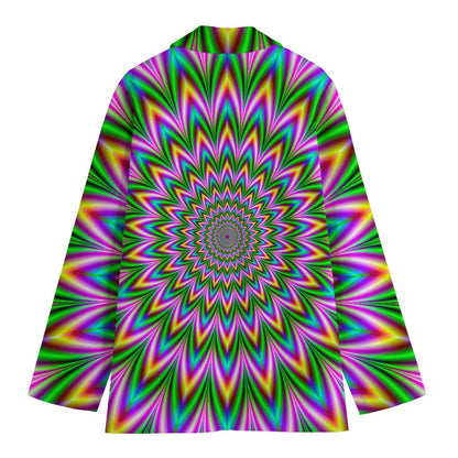 Psychedelic Radiant Optical Illusion Women's Cotton Blazer
