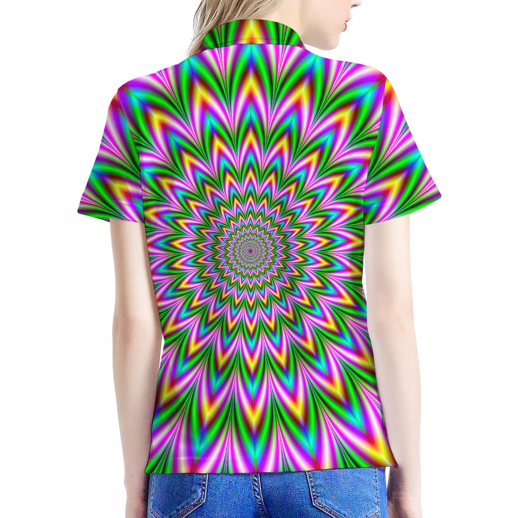 Psychedelic Radiant Optical Illusion Women's Polo Shirt