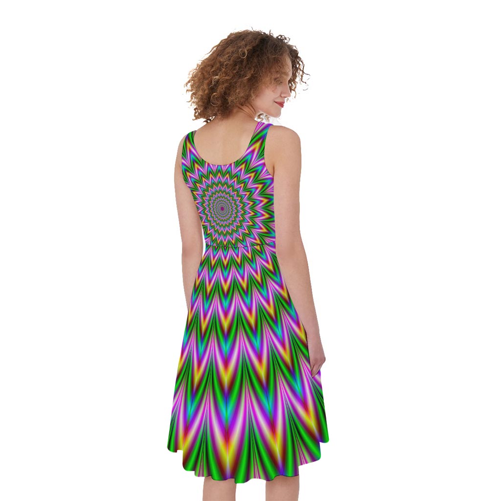 Psychedelic Radiant Optical Illusion Women's Sleeveless Dress