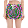 Psychedelic Radiant Optical Illusion Women's Split Running Shorts