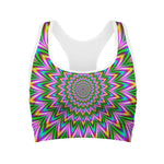 Psychedelic Radiant Optical Illusion Women's Sports Bra