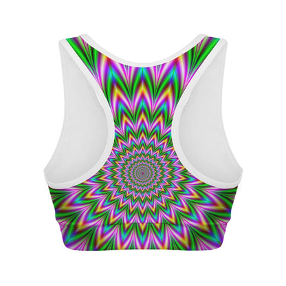 Psychedelic Radiant Optical Illusion Women's Sports Bra
