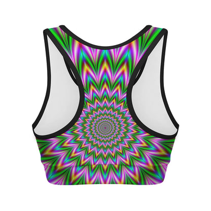 Psychedelic Radiant Optical Illusion Women's Sports Bra