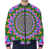 Psychedelic Radiant Optical Illusion Zip Sleeve Bomber Jacket