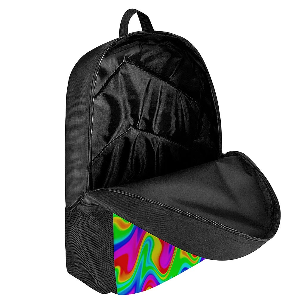 Psychedelic Rainbow Trippy Print 17 Inch Backpack