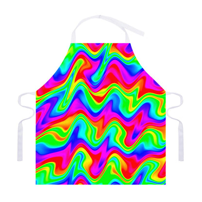 Psychedelic Rainbow Trippy Print Adjustable Apron