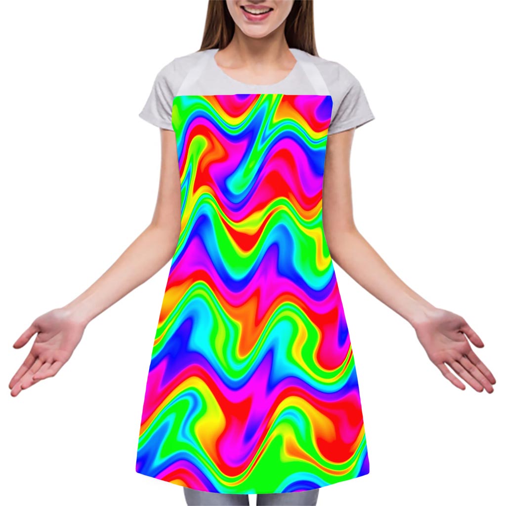 Psychedelic Rainbow Trippy Print Adjustable Apron