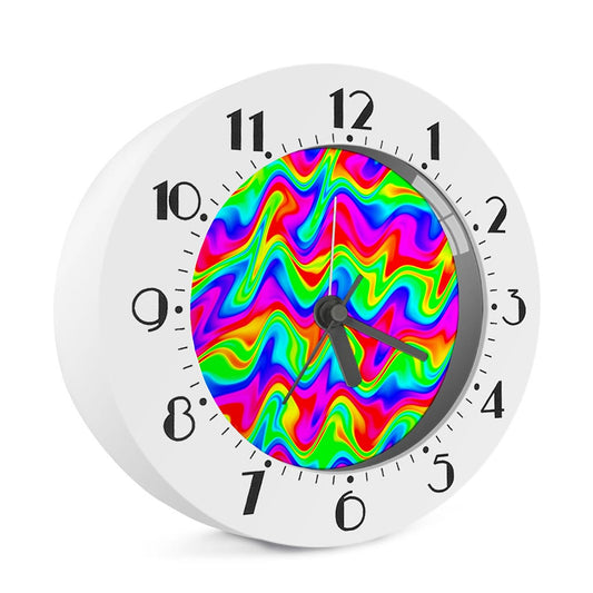 Psychedelic Rainbow Trippy Print Alarm Clock