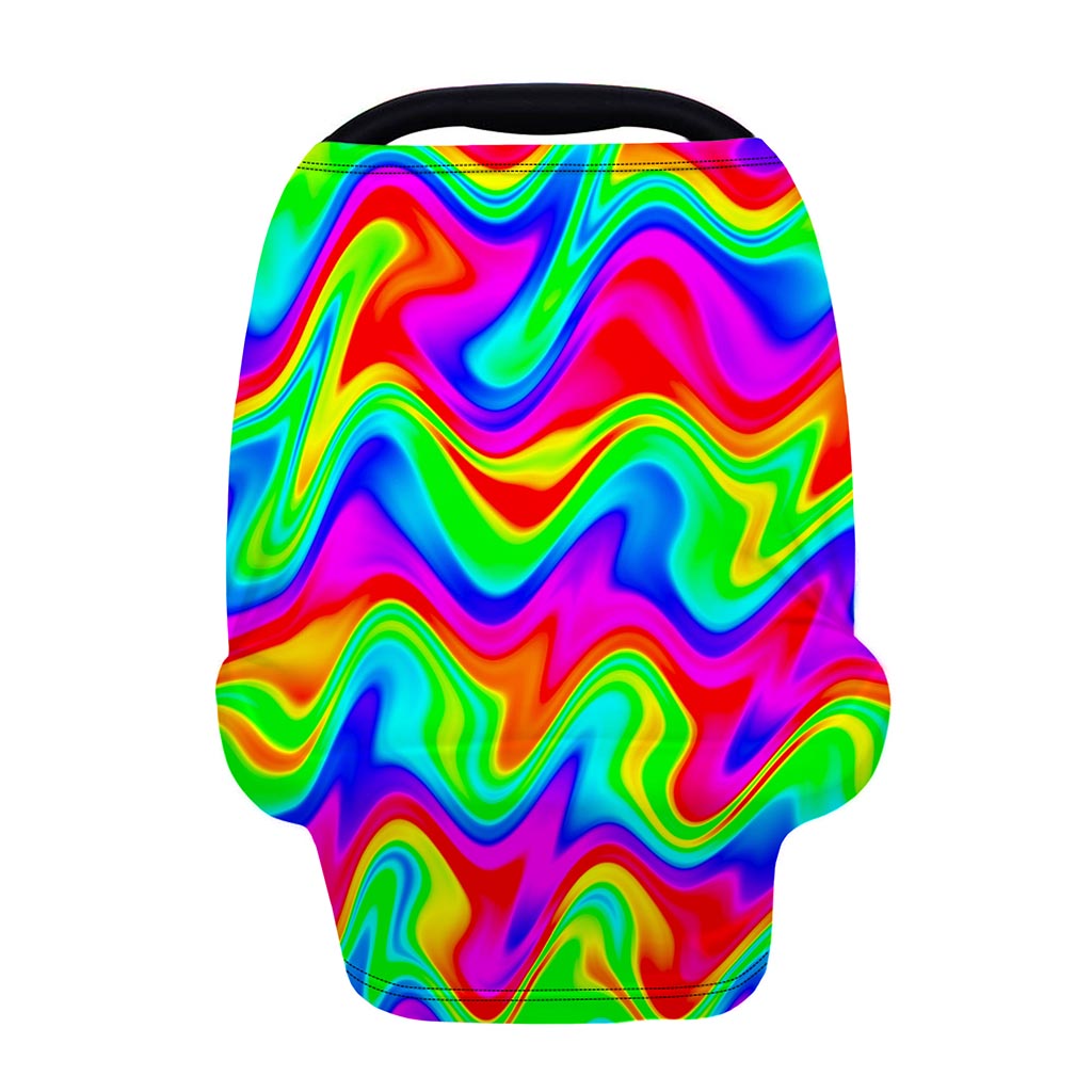 Psychedelic Rainbow Trippy Print Baby Seat Cover
