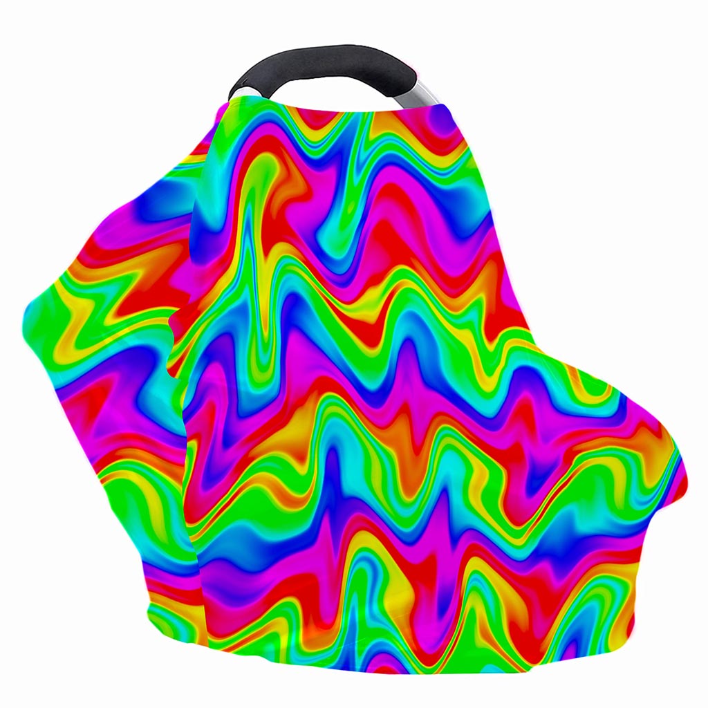 Psychedelic Rainbow Trippy Print Baby Seat Cover
