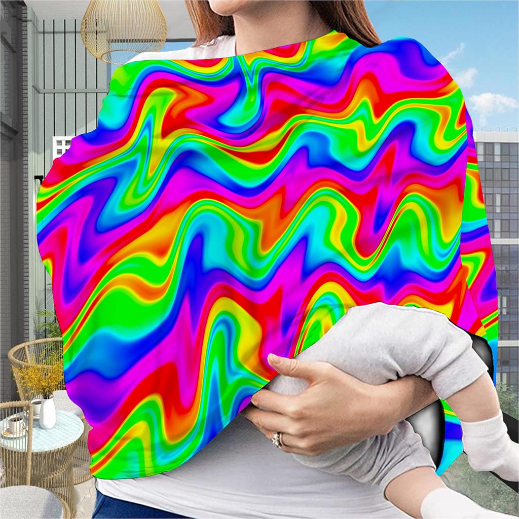 Psychedelic Rainbow Trippy Print Baby Seat Cover