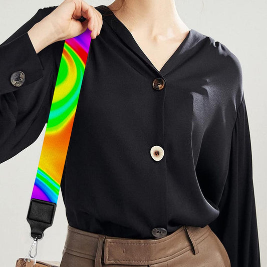 Psychedelic Rainbow Trippy Print Bag Strap