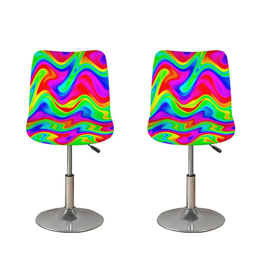 Psychedelic Rainbow Trippy Print Bar Stool Covers
