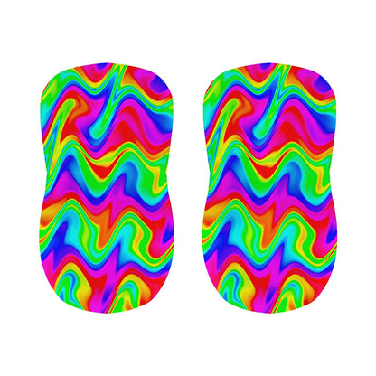 Psychedelic Rainbow Trippy Print Bar Stool Covers