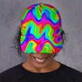 Psychedelic Rainbow Trippy Print Baseball Cap