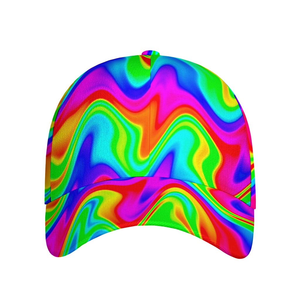 Psychedelic Rainbow Trippy Print Baseball Cap