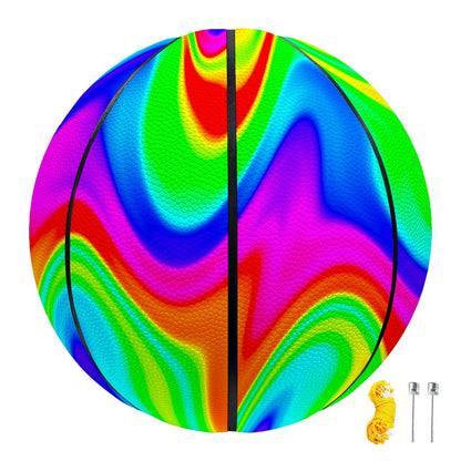 Psychedelic Rainbow Trippy Print Basketball