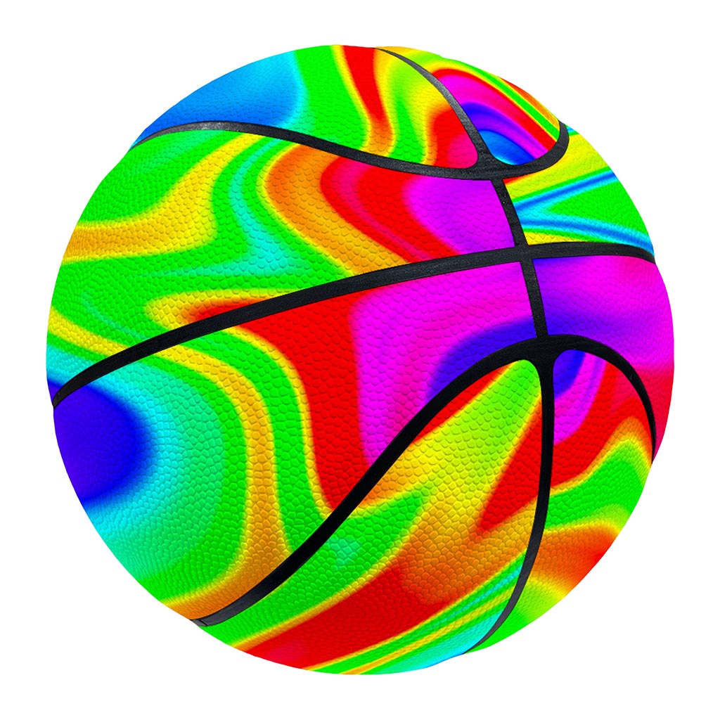 Psychedelic Rainbow Trippy Print Basketball