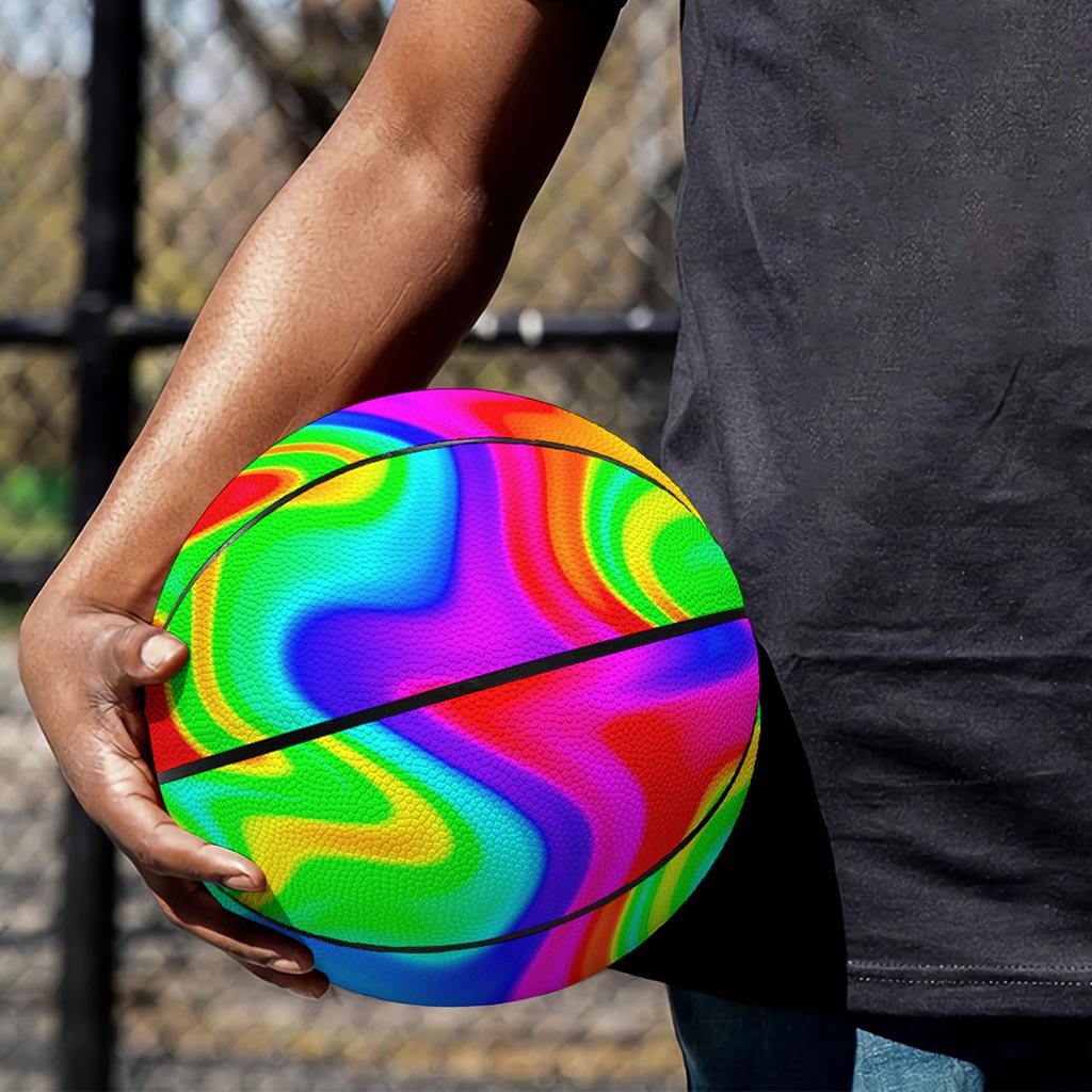 Psychedelic Rainbow Trippy Print Basketball