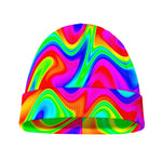 Psychedelic Rainbow Trippy Print Beanie