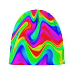 Psychedelic Rainbow Trippy Print Beanie