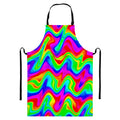 Psychedelic Rainbow Trippy Print Bib Apron With Pocket