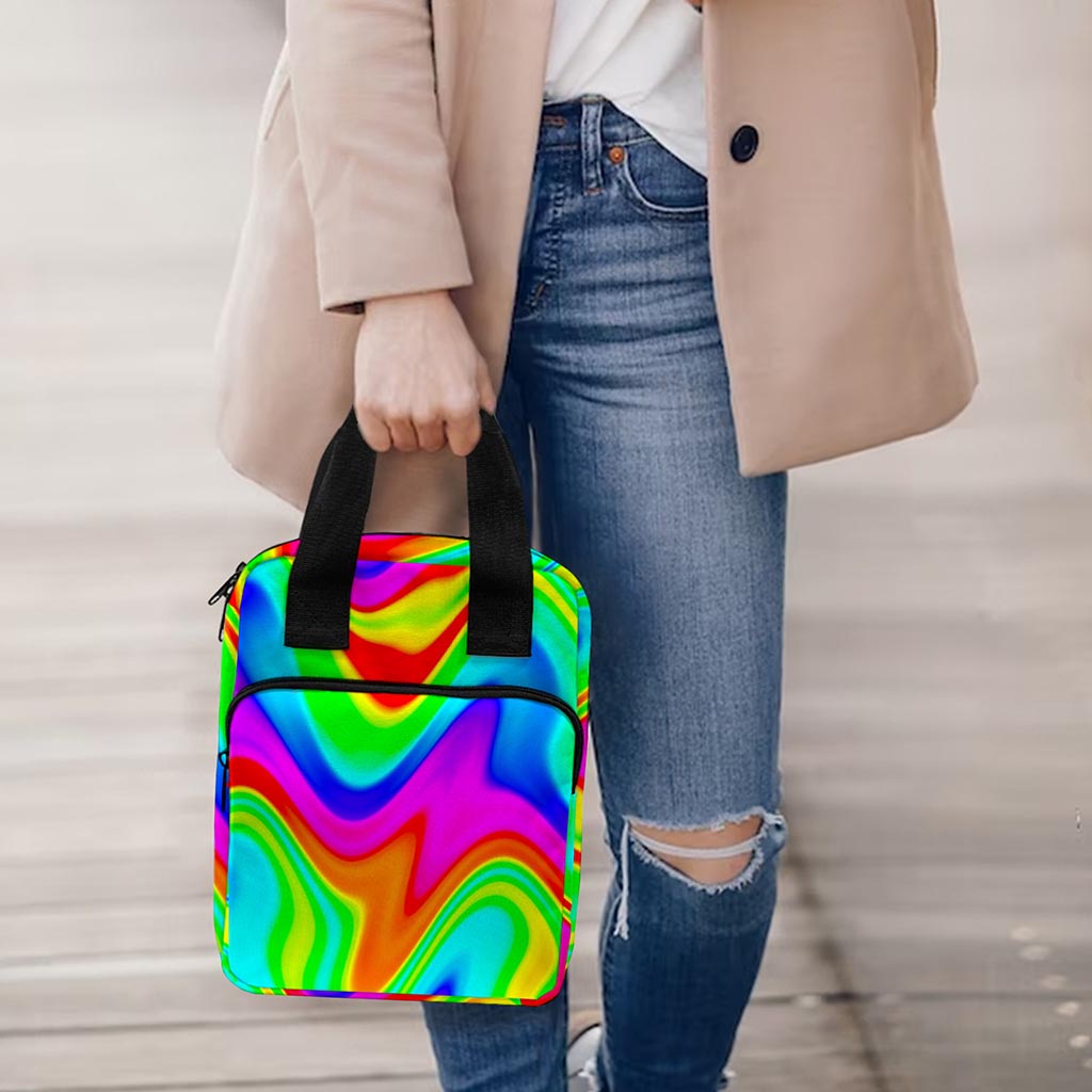 Psychedelic Rainbow Trippy Print Bible Tote Bag